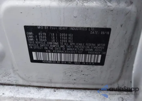 2017 Subaru Legacy 2.5I Premium from USA, damaged, VIN 4S3BNAC65H3027107